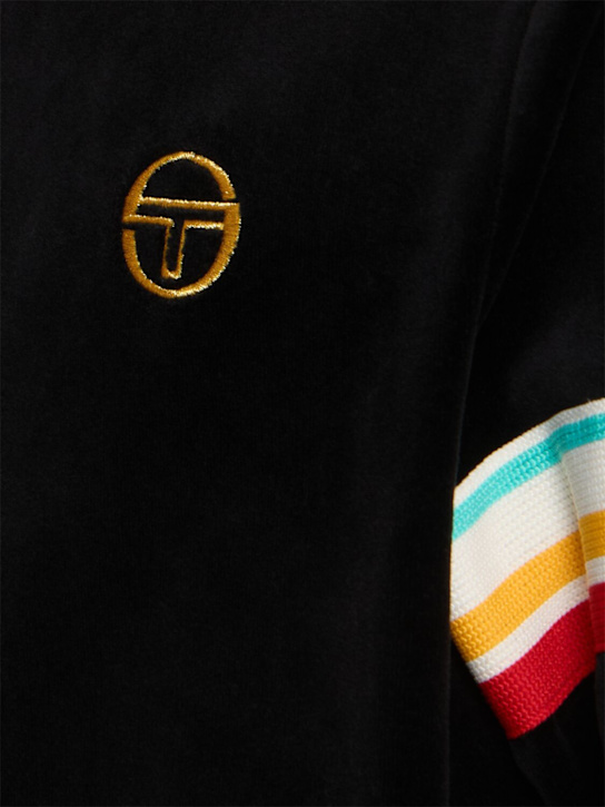 Sergio Tacchini: Slice velour track jacket - Black - men_4 | Luisa Via Roma
