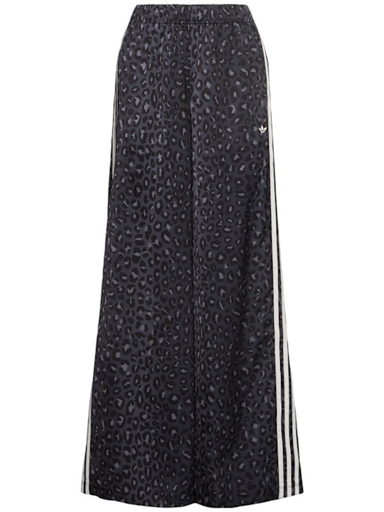 adidas Originals: Leopard print satin wide pants - women_0 | Luisa Via Roma
