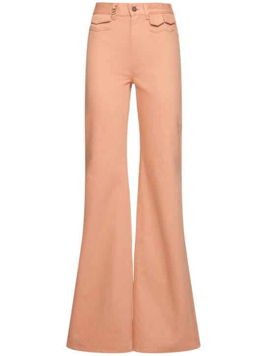 Chloé: Straight cotton pants - Beige - women_0 | Luisa Via Roma