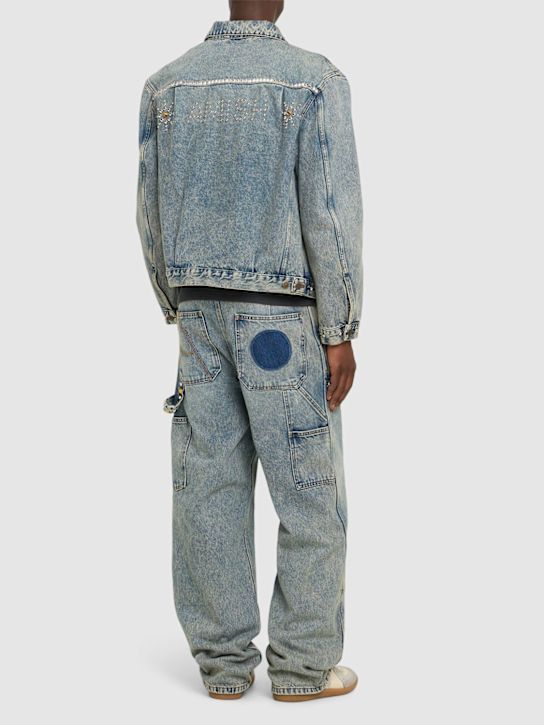 Amish: Dan Sablon gabardine denim jacket - Denim - men_1 | Luisa Via Roma