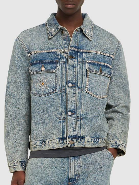 Amish: Dan Sablon gabardine denim jacket - Denim - men_2 | Luisa Via Roma