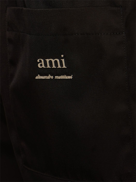 AMI Paris: Cotton blend shorts - Black - men_2 | Luisa Via Roma