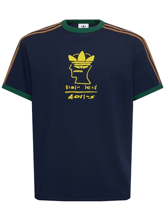 adidas Originals: Brain Dead cotton t-shirt - Navy - men_0 | Luisa Via Roma