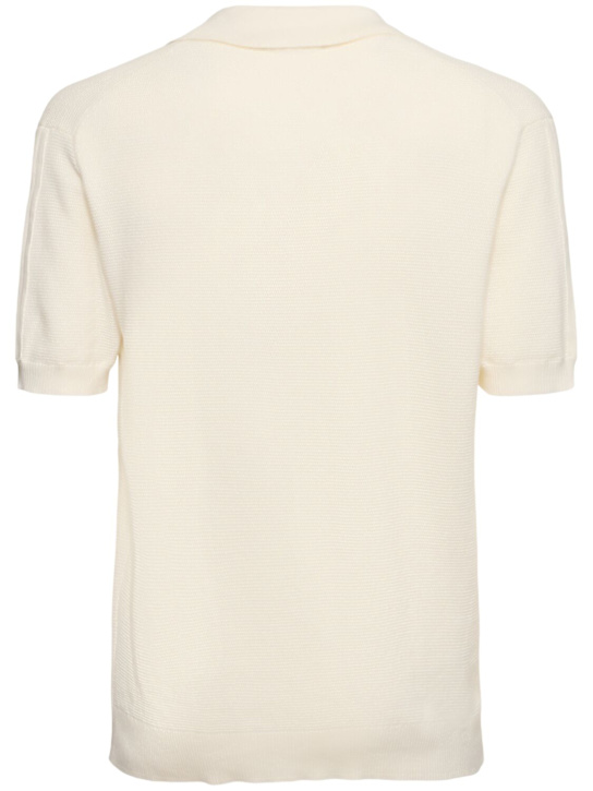 Frescobol Carioca: Rino STR salt & pepper stitch polo - Ivory - men_3 | Luisa Via Roma