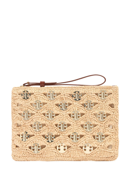 Rabanne: Raffia pouch - women_0 | Luisa Via Roma