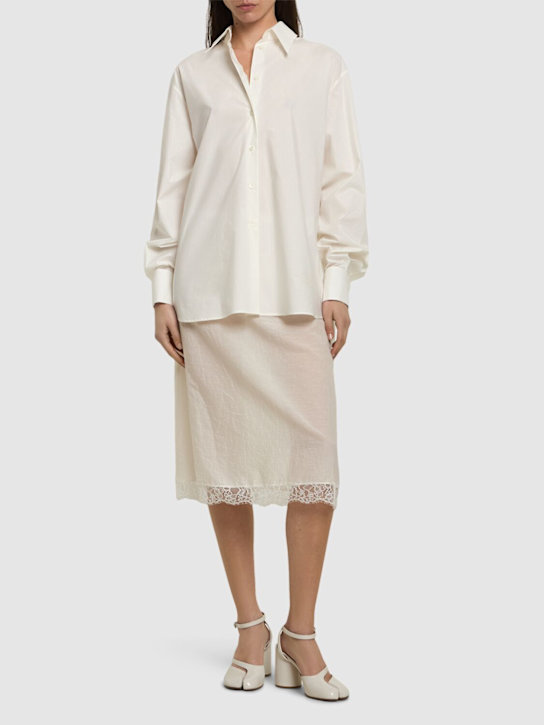 MM6 Maison Margiela: Cotton poplin midi dress - White - women_1 | Luisa Via Roma