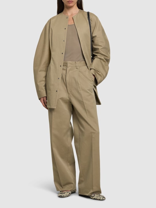 Auralee: Washed finx chino one-tuck pants - women_1 | Luisa Via Roma