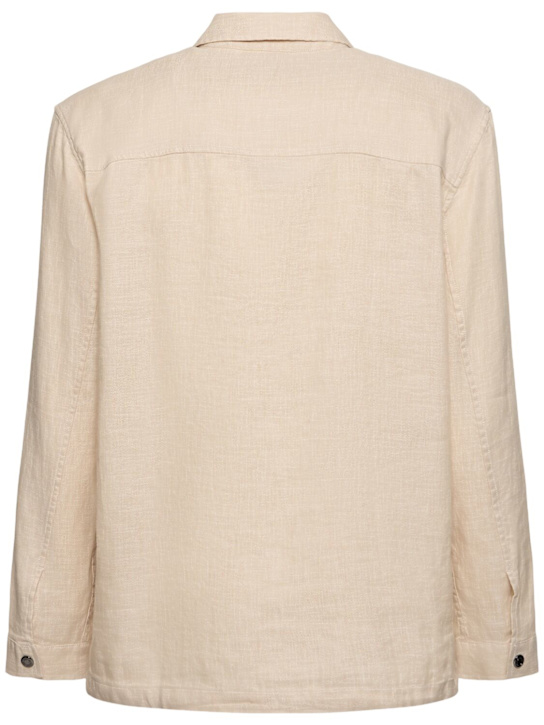 Frescobol Carioca: Diego cotton & linen coach jacket - Sand - men_3 | Luisa Via Roma