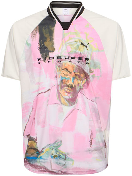 PUMA: KidSuper Studios printed jersey t-shirt - Warm White - men_0 | Luisa Via Roma