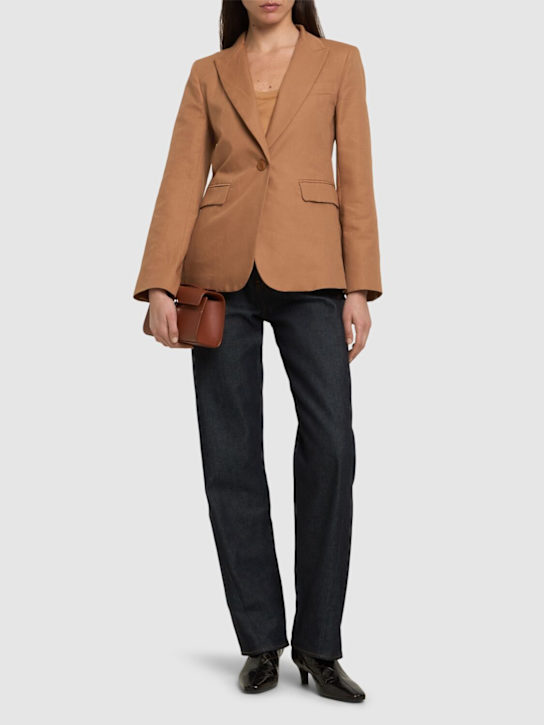 Weekend Max Mara: Quito cotton & linen canvas wide jacket - Brown - women_1 | Luisa Via Roma