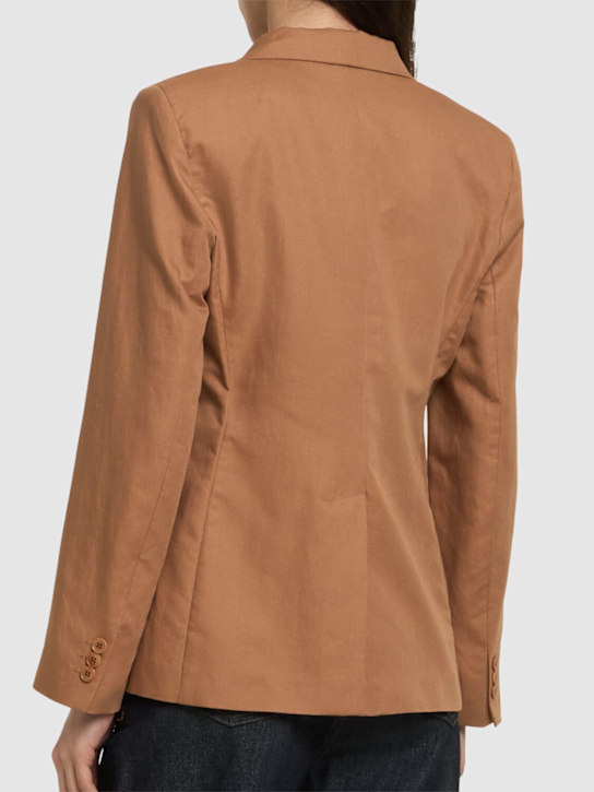 Weekend Max Mara: Quito cotton & linen canvas wide jacket - Brown - women_2 | Luisa Via Roma