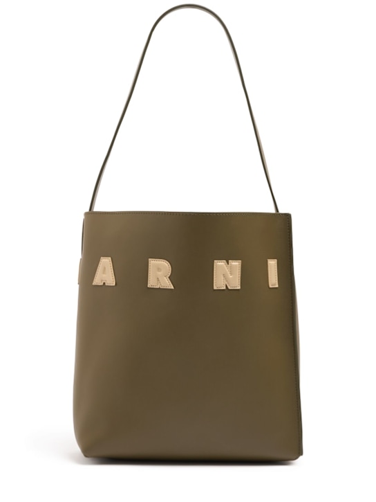 Marni: Medium Museo hobo leather shoulder bag - women_0 | Luisa Via Roma