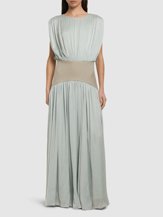 Abadia: Suri sleeveless maxi dress - Light Blue - women_1 | Luisa Via Roma
