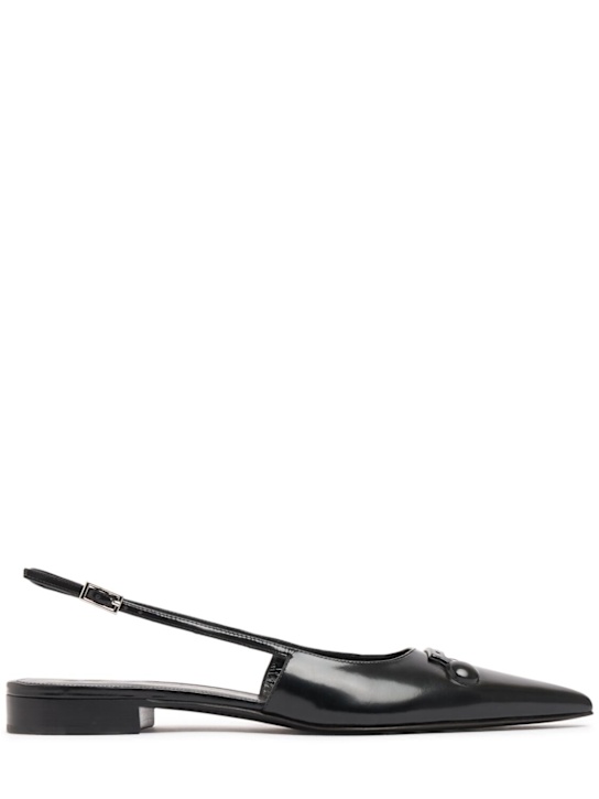 Marni: 10mm Leather slingback flats - Black - women_0 | Luisa Via Roma
