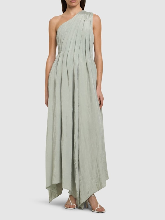 Abadia: Syvie one shoulder long dress - Light Khaki - women_1 | Luisa Via Roma