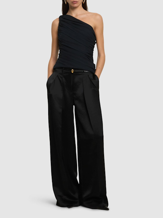 Double pleated wide leg pants - Thumbnail 2