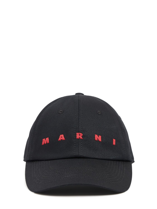 Marni: Logo cotton baseball cap - men_0 | Luisa Via Roma