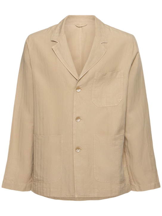 Lima linen blend three-button blazer