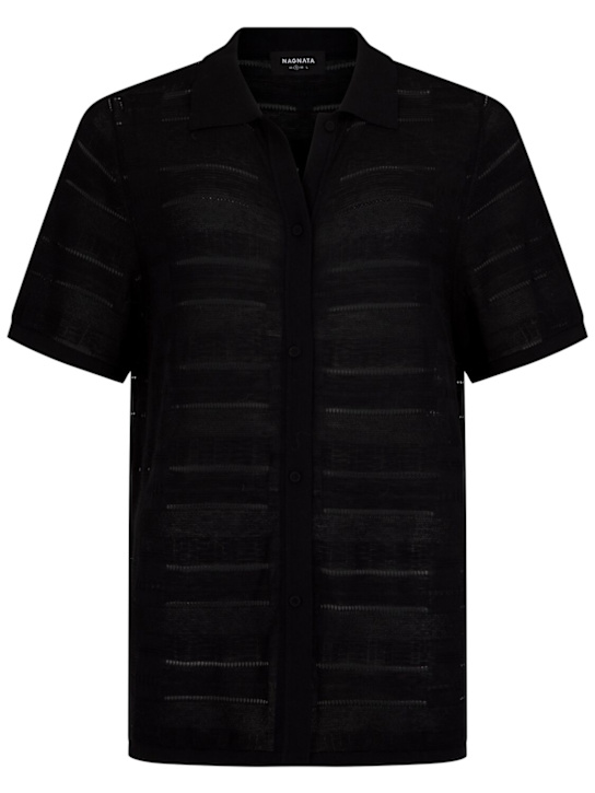 Nagnata: Seda silk blend shirt - Black - women_0 | Luisa Via Roma