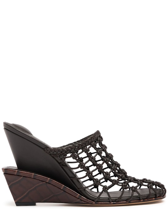 100mm Les Doubles Tresses leather mules
