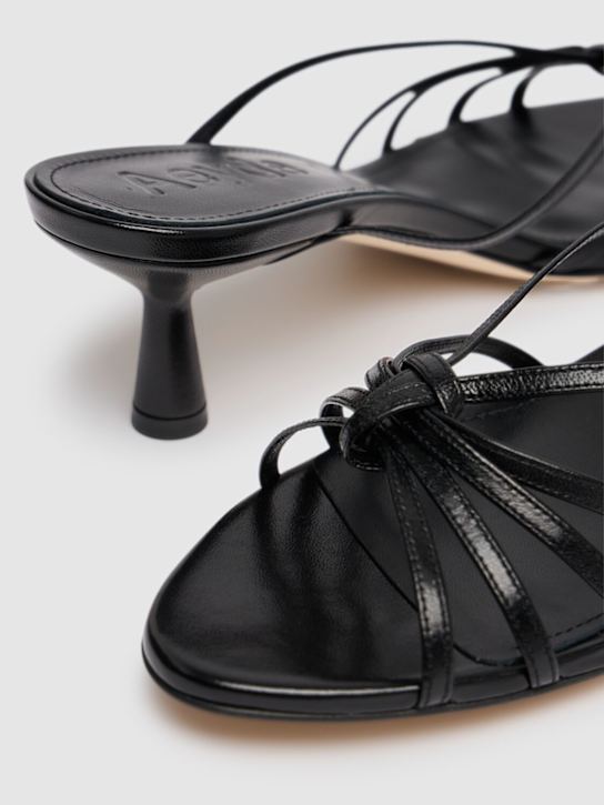 Aeyde: 55mm Abby Napa leather sandals - Black - women_3 | Luisa Via Roma