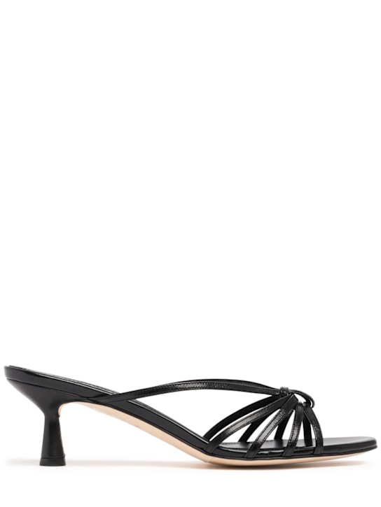 Aeyde: 55mm Abby Napa leather sandals - Black - women_0 | Luisa Via Roma