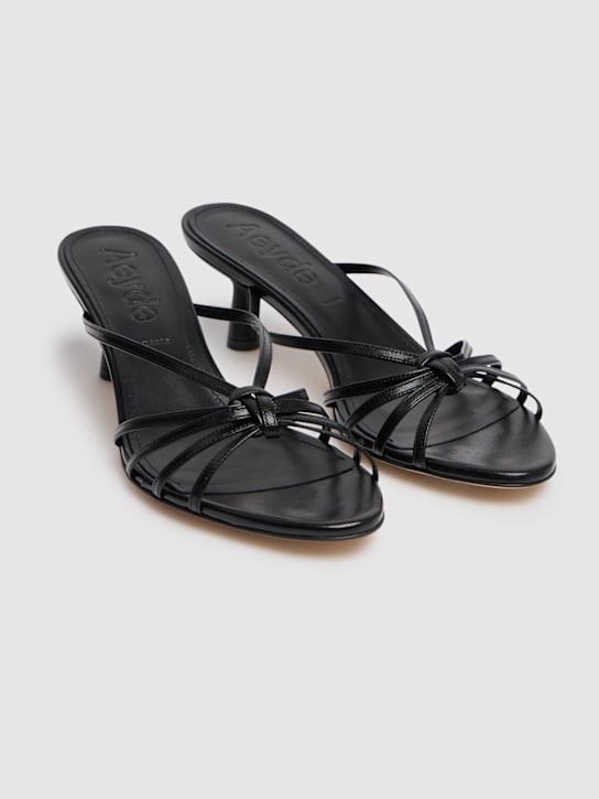 Aeyde: 55mm Abby Napa leather sandals - Black - women_2 | Luisa Via Roma