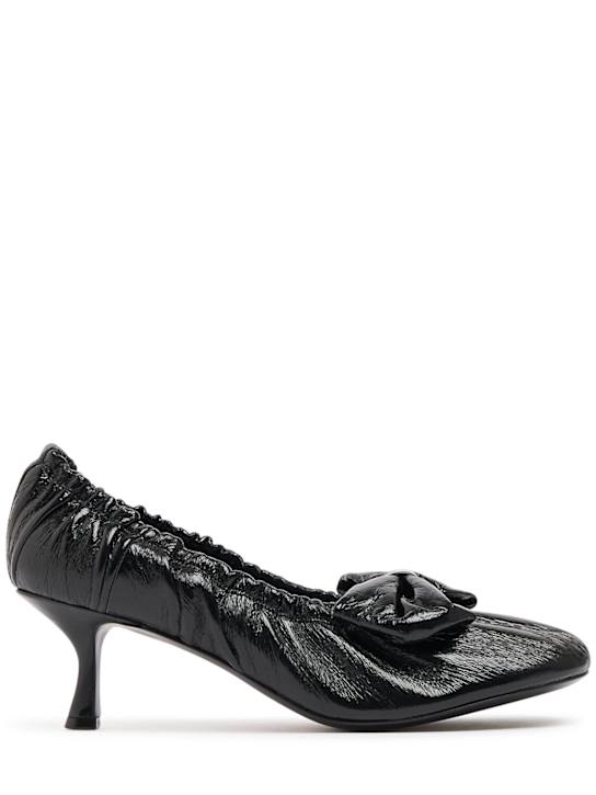 Acne Studios: 60mm leather pumps w/ bow - women_0 | Luisa Via Roma