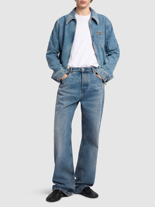 AMI Paris: Cotton denim jacket - men_1 | Luisa Via Roma
