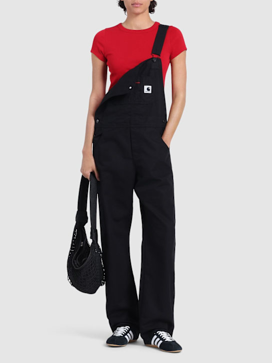 Carhartt WIP: BiB straight overalls - Black - women_1 | Luisa Via Roma