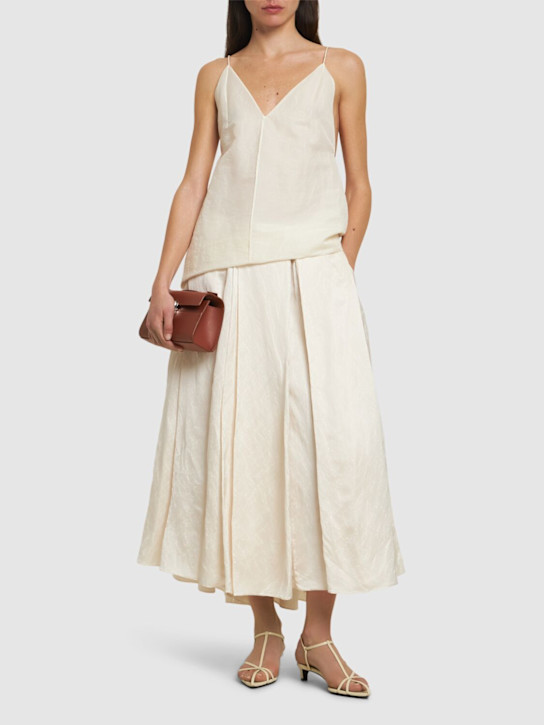 Abadia: Jupe longue drapée Elodie - Blanc - women_1 | Luisa Via Roma