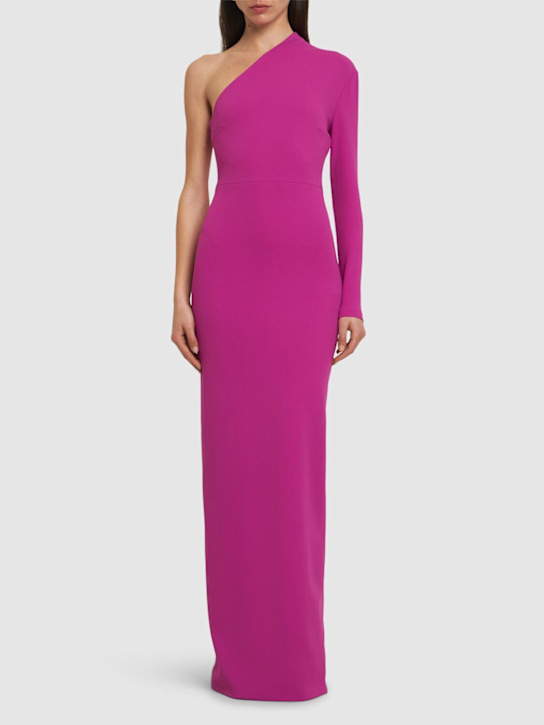 Solace London: Joana crepe knit maxi dress - Fuchsia - women_1 | Luisa Via Roma