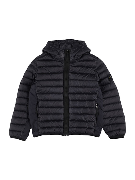 Stone Island Junior: ダウンジャケット - ブルー - kids-boys_0 | Luisa Via Roma