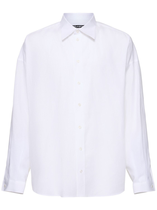 Dolce&Gabbana: Linen long sleeve shirt - men_0 | Luisa Via Roma