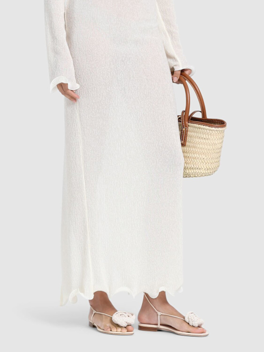 Magda Butrym: 10mm Leather flat sandals - Cream - women_1 | Luisa Via Roma