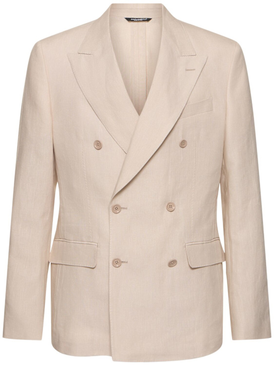 Dolce&Gabbana: Deconstructed linen jacket - men_0 | Luisa Via Roma
