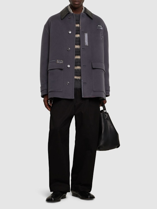 Marni: Relaxed fit light wool parka - Dark Ash - men_1 | Luisa Via Roma