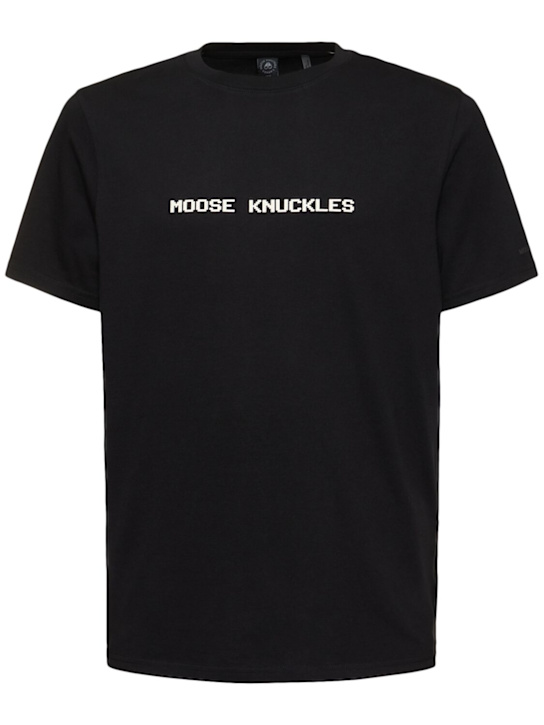 Moose Knuckles: T-shirt Milton - Nero - men_0 | Luisa Via Roma