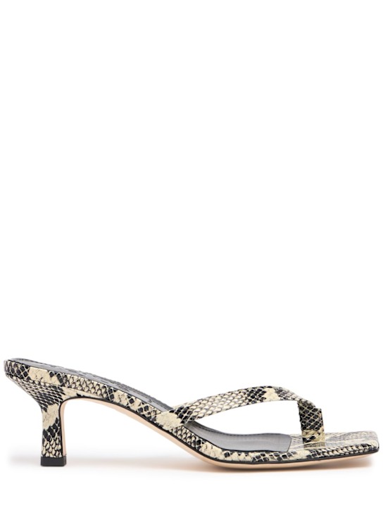 Aeyde: 55mm Wilma snake printed leather sandals - women_0 | Luisa Via Roma