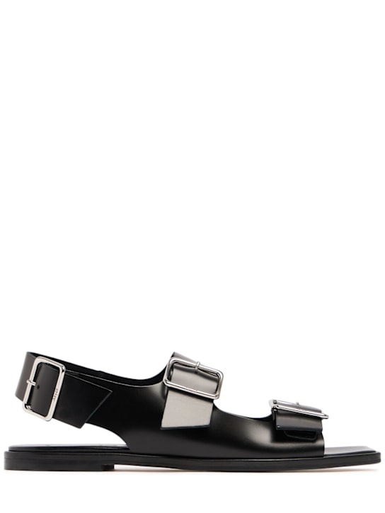Aeyde: 10mm Thekla leather sandals - Black - women_0 | Luisa Via Roma