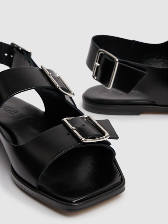 Aeyde: 10mm Thekla leather sandals - Black - women_4 | Luisa Via Roma