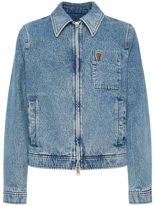 AMI Paris: Cotton denim jacket - men_0 | Luisa Via Roma