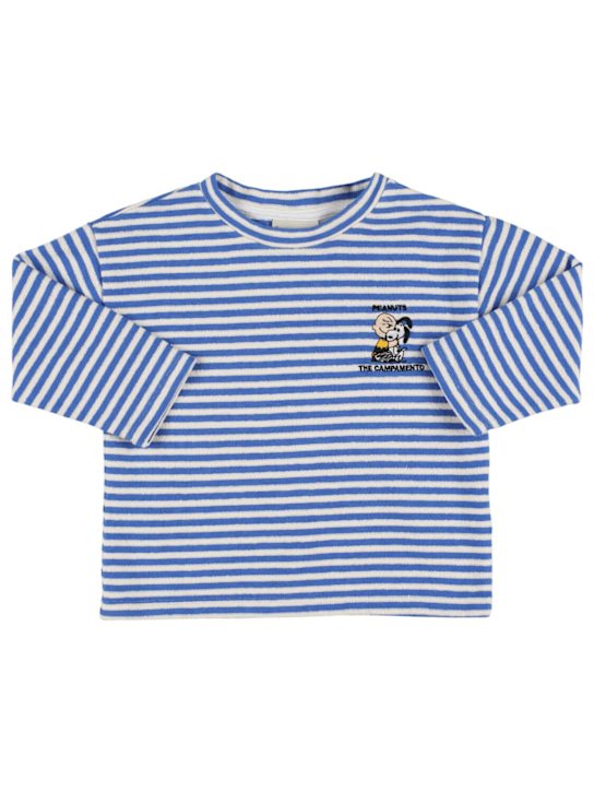 The Campamento: T-shirt in jersey di cotone con ricamo - Bianco/Blu - kids-boys_0 | Luisa Via Roma