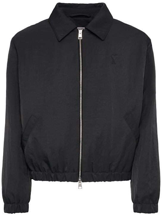 AMI Paris: Canvas zip jacket - men_0 | Luisa Via Roma