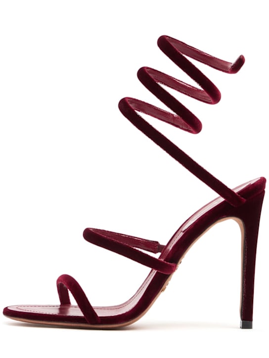 René Caovilla: 105mm Cleo velvet sandals - women_0 | Luisa Via Roma