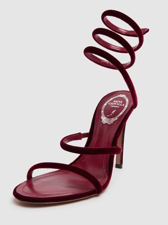 René Caovilla: 105mm Cleo velvet sandals - women_1 | Luisa Via Roma