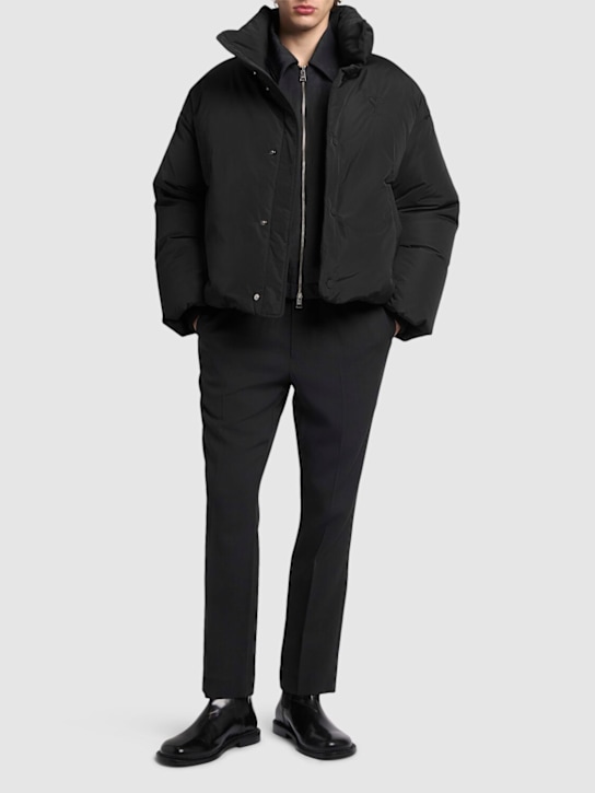 AMI Paris: Cropped nylon puffer jacket - men_1 | Luisa Via Roma
