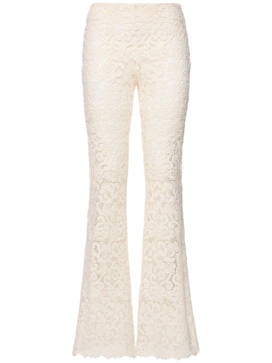 Ermanno Scervino: コットンブレンドレースフレアパンツ - women_0 | Luisa Via Roma