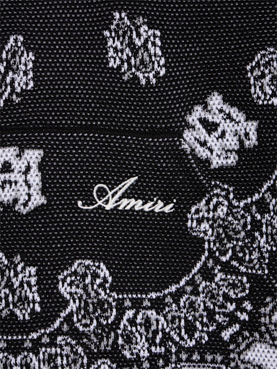 Amiri: Bandana cotton hoodie - Black/White - men_4 | Luisa Via Roma