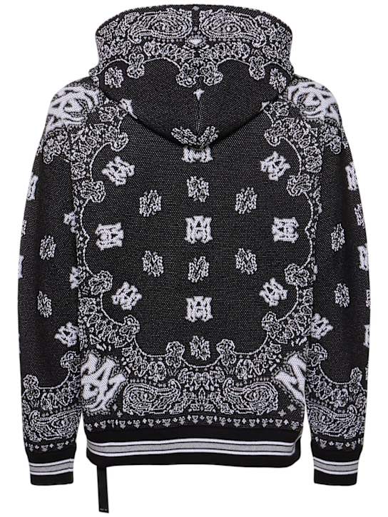 Amiri: Bandana cotton hoodie - Black/White - men_3 | Luisa Via Roma